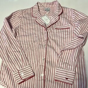 Striped Red and White Women's Pajama Top